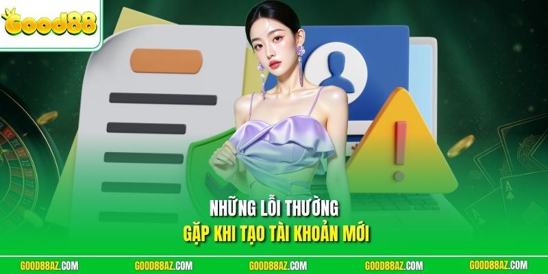 Những lỗi thường gặp khi tạo tài khoản mới