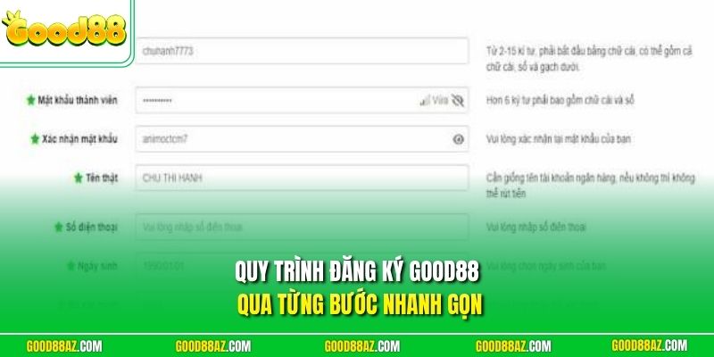 Quy trình đăng ký Good88 qua từng bước nhanh gọn