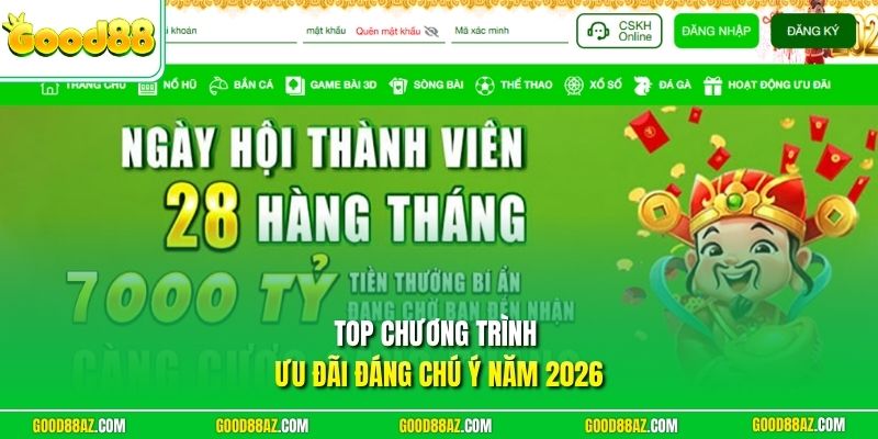 Top chương trình ưu đãi đáng chú ý năm 2026